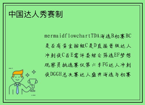 中国达人秀赛制